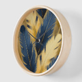 青と黄色の羽 壁時計 (傾斜)