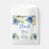 青と黄色の花のウェディングシャワーお礼 フェイバーバッグ (正面)