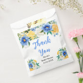 青と黄色の花のウェディングシャワーのお礼 フェイバーバッグ (封をした状態)