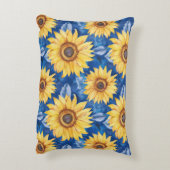 青と黄色の花のブライズシャワー アクセントクッション (裏面(縦))