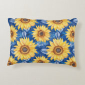 青と黄色の花のブライズシャワー アクセントクッション (裏面)