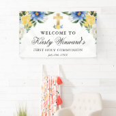 青と黄色の花の最初の聖餐式 横断幕 (インサイチュ)