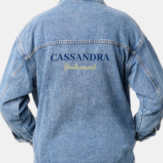 青と黄色の花嫁結婚家主 デニムジャケット