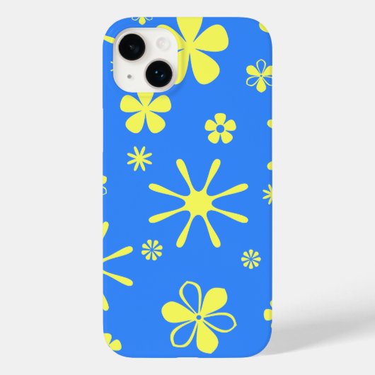 青と黄色の花柄 Case-Mate iPhoneケース (裏面)