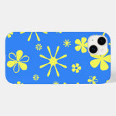 青と黄色の花柄 Case-Mate iPhoneケース (裏面 (横))
