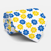 青と黄色の花 ネクタイ (ロール)