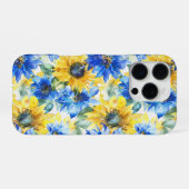 青と黄色の花 誕生日 iPhoneケース (裏面横)