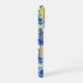 青と黄色の花 誕生日 iPhoneケース (右側面)