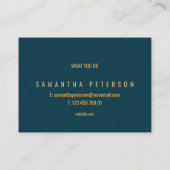 青と黄色の花、金ゴールド縁ど 名刺 (裏面)