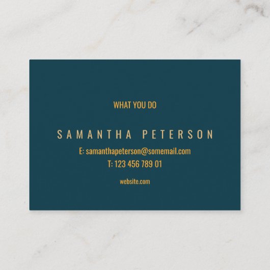 青と黄色の花、金ゴールド縁ど 名刺 (裏面)