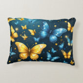 青と黄色の蝶飛んでいるは アクセントクッション (裏面)