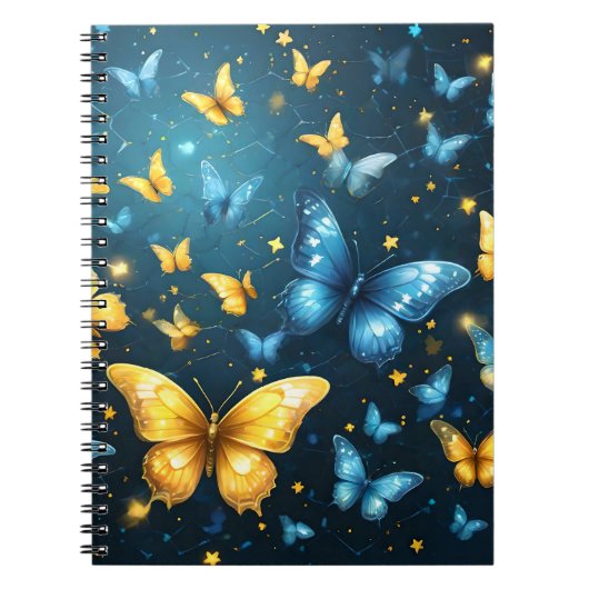 青と黄色の蝶飛んでいるは ノートブック (正面)