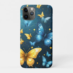 青と黄色の蝶飛んでいるは iPhone 11 PROケース