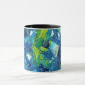 青と黄色の装飾DIYアート鮮やか絵を描-  マグカップ (中央)