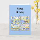 青と黄色の迷路 カード (黄色い花)