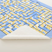 青と黄色の迷路 シェルパブランケット (3/4)