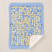 青と黄色の迷路 シェルパブランケット (正面)