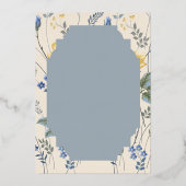 青と黄色の野の花でいっぱい 箔招待状 (裏面)