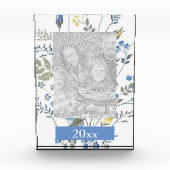 青と黄色の野の花 フォトブロック (正面)