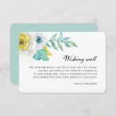 青と黄色の願いが良い。フローラ結婚の エンクロージャーカード (正面/裏面)