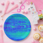 青と黄色の風化されたボード ペーパープレート (パーティー)