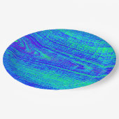 青と黄色の風化されたボード ペーパープレート (アングル)