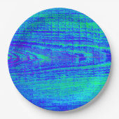 青と黄色の風化されたボード ペーパープレート (正面)