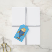 青と黄色の魚 ギフトタグ (より糸付き)