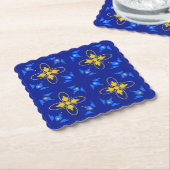 青と黄色の-azulejo ペーパーコースター (アングル)