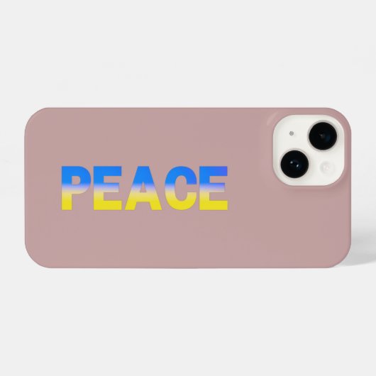 青と黄色のPEACEウクライナのインスピレーション iPhoneケース (裏面横)