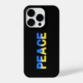 青と黄色のPEACEウクライナインスパイアシモダンック iPhoneケース (裏面)