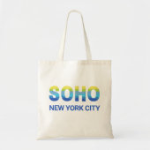 青と黄色のSOHOニューヨーク市街 トートバッグ (正面)