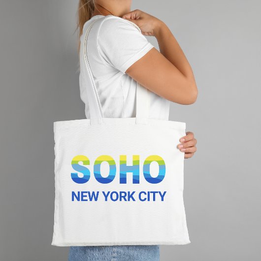 青と黄色のSOHOニューヨーク市街 トートバッグ