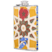 青と黄色のZellijモザイクパターン フラスク (左)