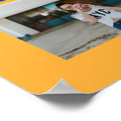 青と黄色6枚の写真卒業ポスター ポスター (角)