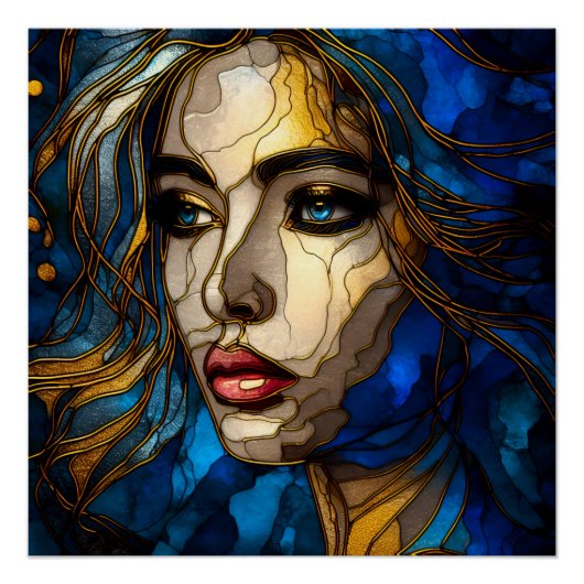 青と黄金のエレガンス – AI on The Rise ポスター (正面)