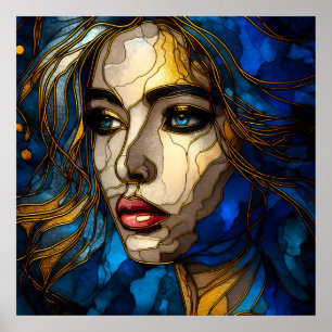 青と黄金のエレガンス – AI on The Rise ポスター