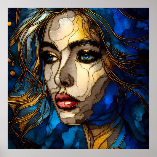 青と黄金のエレガンス – AI on The Rise ポスター (正面)