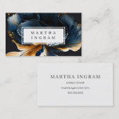 青と黄金の抽象デザイン 名刺 (正面/裏面)