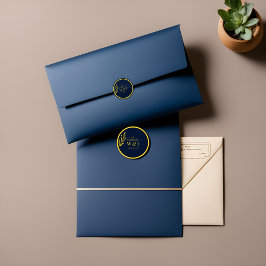 青と黄金：ステッカーメーカー結婚オンライン： ラウンドシール