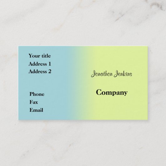 青と黄 名刺 (正面)