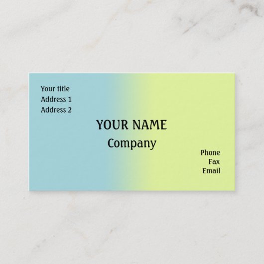 青と黄 名刺 (正面)