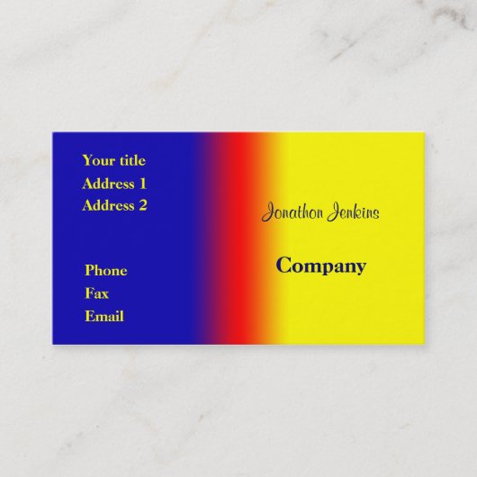 青と黄 名刺 (正面)