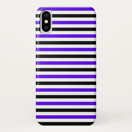 青と黒と白のストライプデザイン Case-Mate iPhoneケース (裏面)
