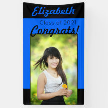 青と黒のおめでとうワンフォト卒業パーティー