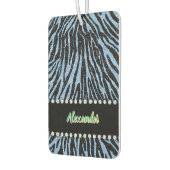 青と黒のアクセントを使用したゼブラ印刷 カーエアーフレッシュナー (左)