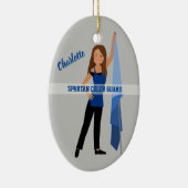 青と黒のカラーガード茶髪 セラミックオーナメント (右)