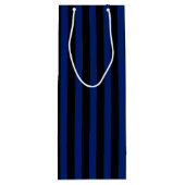 青と黒のキャンディストライプー ワインギフトバッグ (裏面)