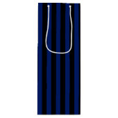 青と黒のキャンディストライプー ワインギフトバッグ (正面)