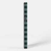 青と黒のギンガムチェック柄 iPhoneケース (右側面)